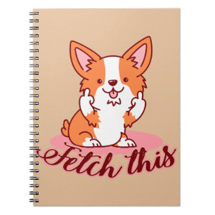 Lusnyj Corgi Hund Mitten Finger Fetch detta Anteckningsbok