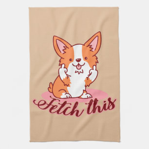 Lusnyj Corgi Hund Mitten Finger Fetch detta Kökshandduk