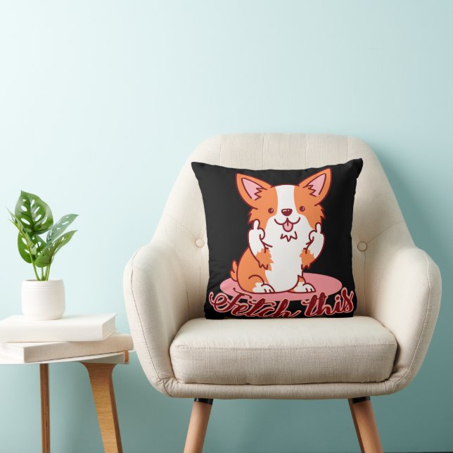 Lusnyj Corgi Hund Mitten Finger Fetch detta Kudde (Stol)