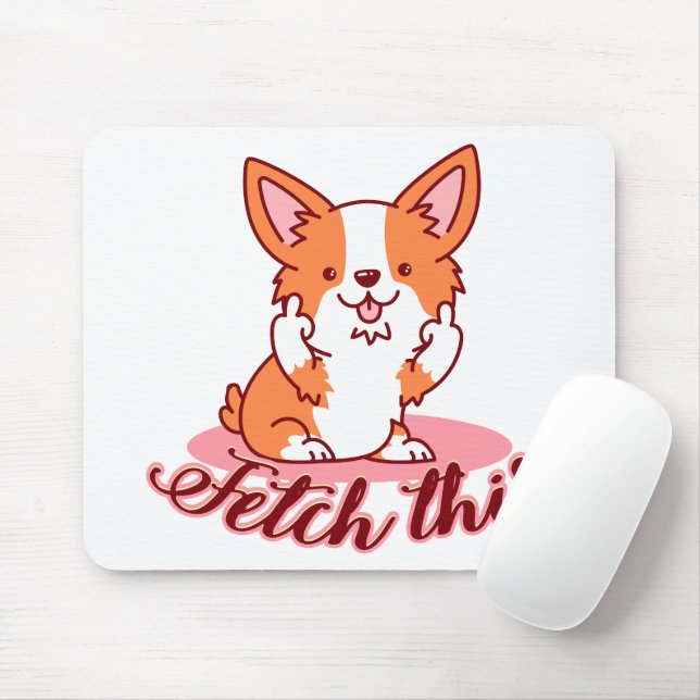 Lusnyj Corgi Hund Mitten Finger Fetch detta Musmatta (Med mus)