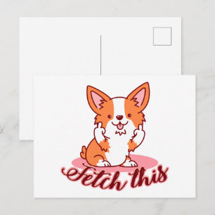 Lusnyj Corgi Hund Mitten Finger Fetch detta Vykort