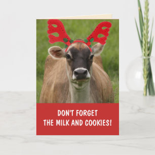 Lusnyj Cow Mjölk och Cookies Jul Kort