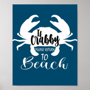 Lusnyj Crab Seafood Älskare, om Crabby, kom tillba Poster