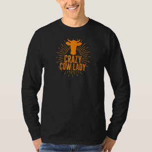 Lusnyj Crazy Cow Dam Cow for Girls Women Cowgirl T Shirt