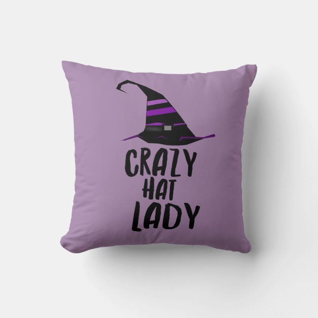 Lusnyj Crazy Hat Dam Witch Pillow för Halloween Kudde (Framsida)
