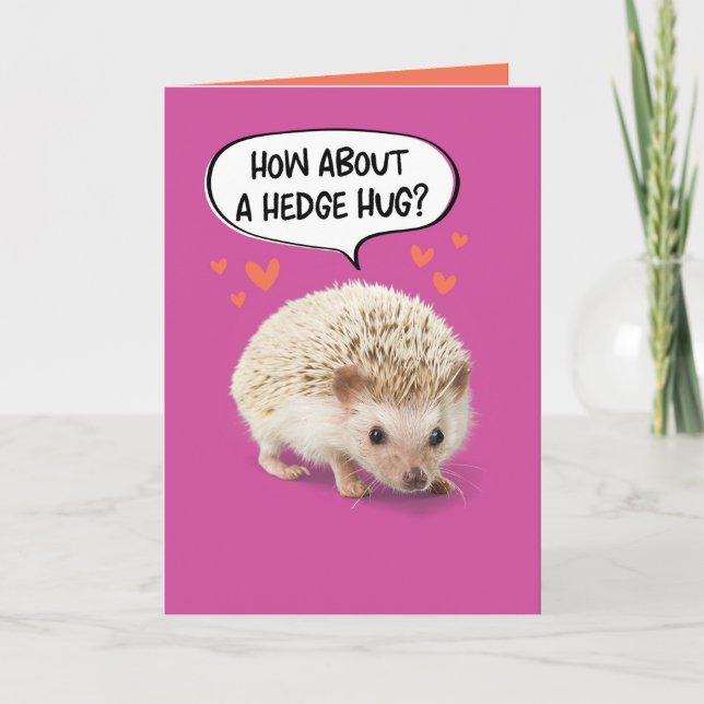 Lusnyj Cute Hedgehog tar ut hösten från födelsedag Kort (Framsida)