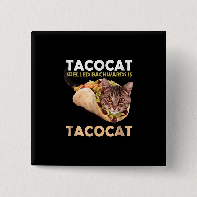 Lusnyj Cute Tacocat Taco Cat Spached Knapp (Framsida)