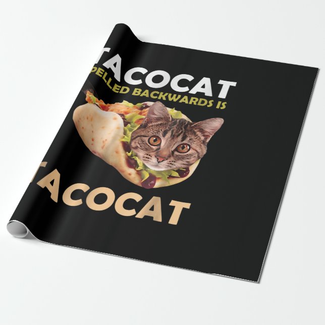 Lusnyj Cute Tacocat Taco Cat Spached Presentpapper (Utrullad)