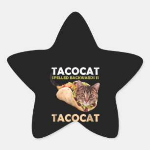 Lusnyj Cute Tacocat Taco Cat Spached Stjärnformat Klistermärke