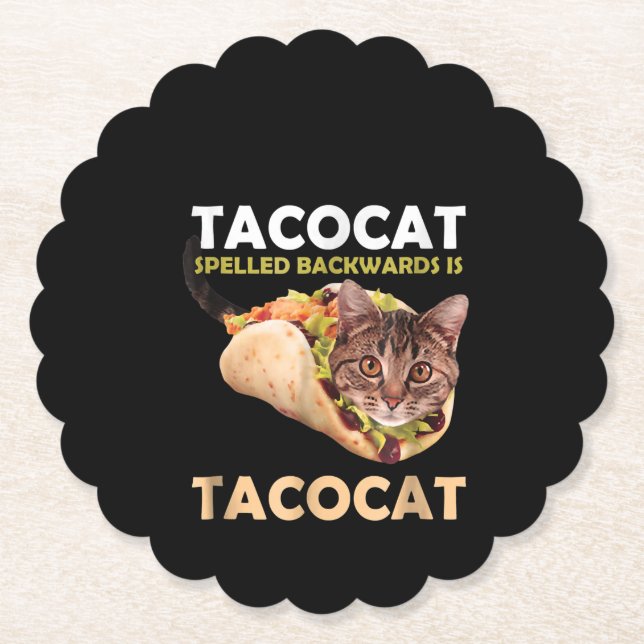 Lusnyj Cute Tacocat Taco Cat Spached Underlägg Papper (Framsida)