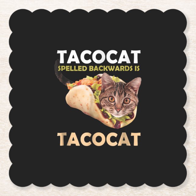 Lusnyj Cute Tacocat Taco Cat Spached Underlägg Papper (Framsida)