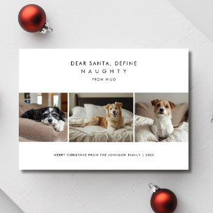 Lusnyj Define Naughty jul Hund Photo Hälsning Julkort