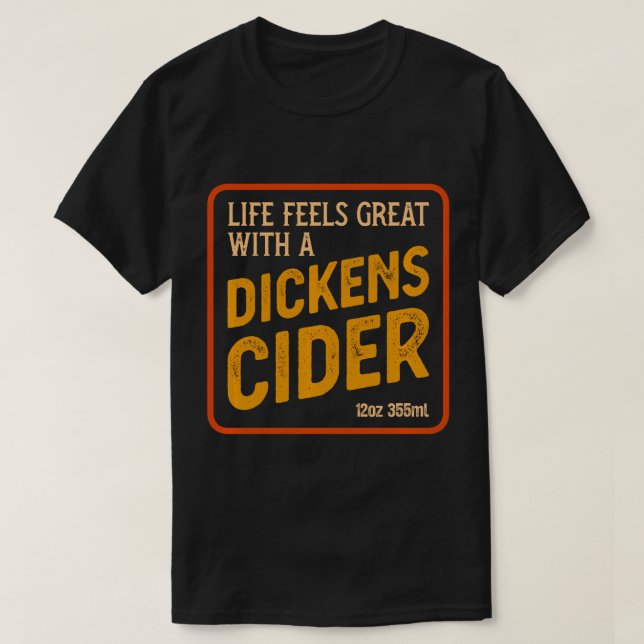 Lusnyj Dickens Cider-etikettdesign flaska - Tvätt  T Shirt (Design framsida)