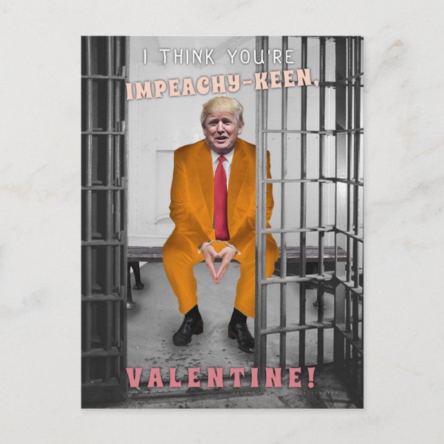 Lusnyj Donald Trump Impeachment Valentine Day Helg Vykort (Framsida)