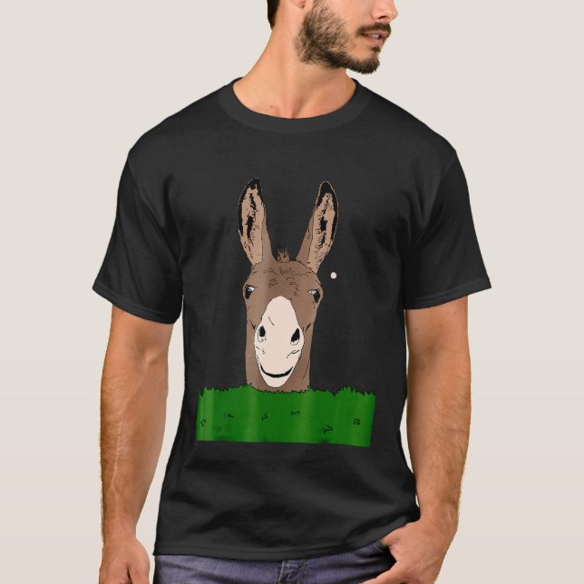 Lusnyj Donkey Ansikte-idé för humoristiska människ T Shirt (Framsida)