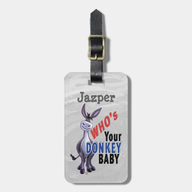 Lusnyj Donkey, vem är din Donkey Baby Bagagebricka (Vertikal Framsida)