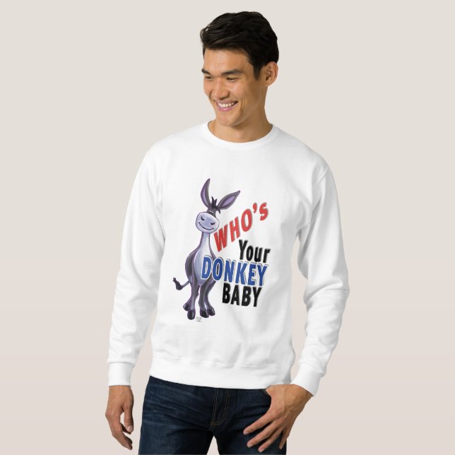 Lusnyj Donkey, vem är din Donkey Baby Lång Ärmad Tröja (Hel framsida)
