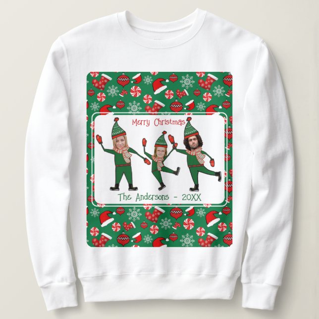 Lusnyj Elf Din familj, jättebra julsötare T Shirt (Design framsida)