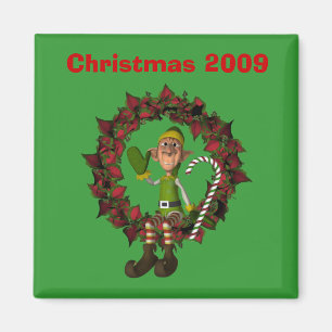 Lusnyj Elf vid Helgdag för andningsjul Magnet
