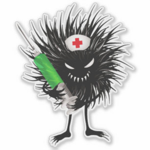 Lusnyj Evil Kryp Nurse med spruta Klistermärken