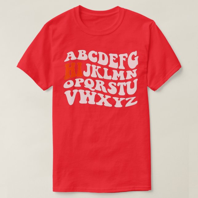 Lusnyj förk Kindergarten Hi Alphabet tillbaka till T Shirt (Design framsida)