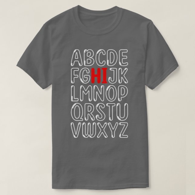 Lusnyj förk Kindergarten Hi Alphabet tillbaka till T Shirt (Design framsida)