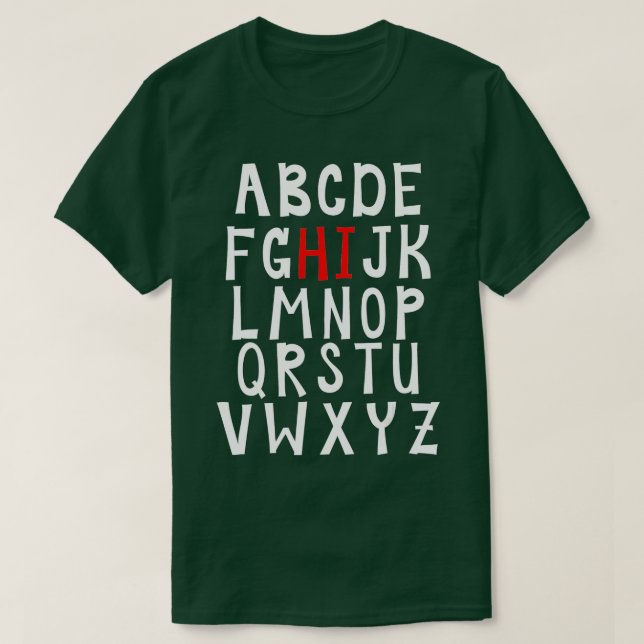 Lusnyj förk Kindergarten Hi Alphabet tillbaka till T Shirt (Design framsida)