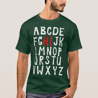 Lusnyj förk Kindergarten Hi Alphabet tillbaka till T Shirt