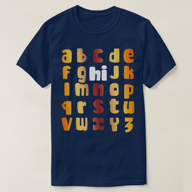 Lusnyj förk Kindergarten Hi Alphabet tillbaka till T Shirt (Design framsida)