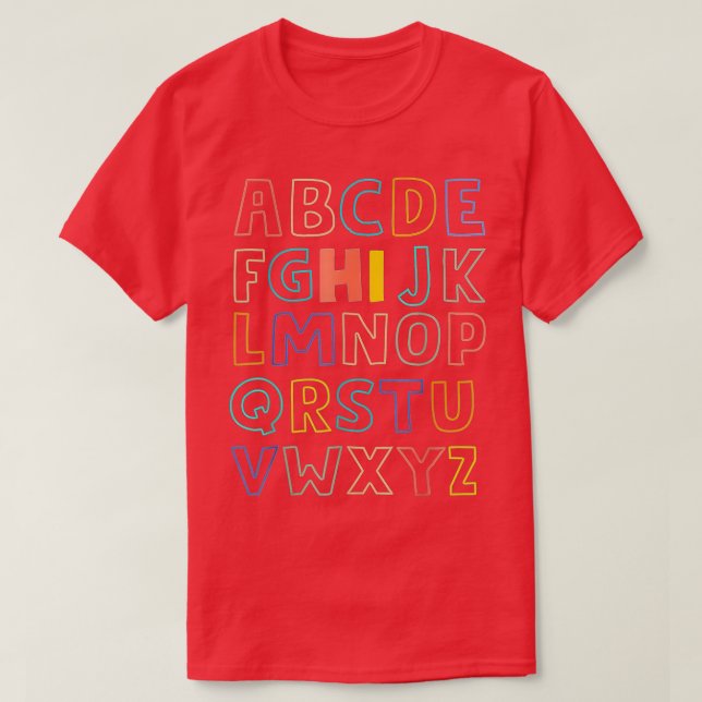Lusnyj förk Kindergarten Hi Alphabet tillbaka till T Shirt (Design framsida)