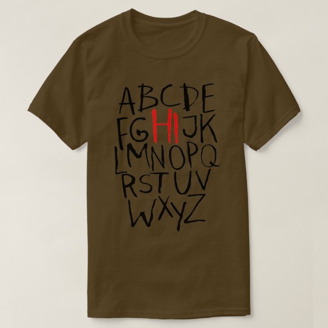 Lusnyj förk Kindergarten Hi Alphabet tillbaka till T Shirt (Design framsida)