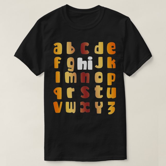 Lusnyj förk Kindergarten Hi Alphabet tillbaka till T Shirt (Design framsida)