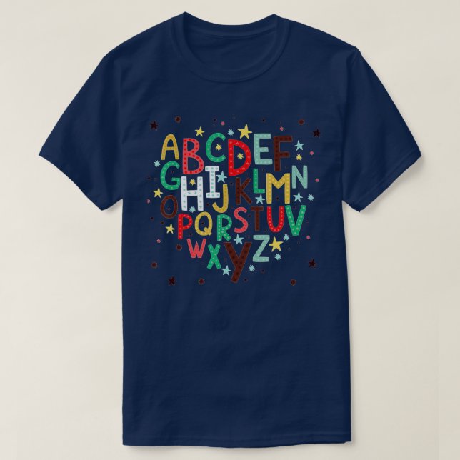 Lusnyj förk Kindergarten Hi Alphabet tillbaka till T Shirt (Design framsida)