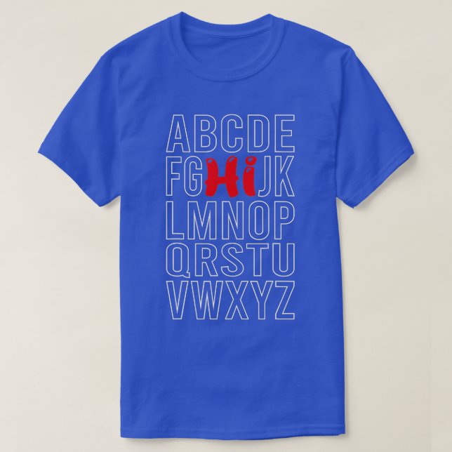 Lusnyj förk Kindergarten Hi Alphabet tillbaka till T Shirt (Design framsida)