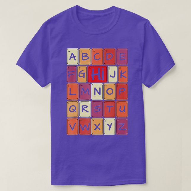 Lusnyj förk Kindergarten Hi Alphabet tillbaka till T Shirt (Design framsida)