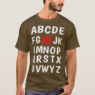 Lusnyj förk Kindergarten Hi Alphabet tillbaka till T Shirt