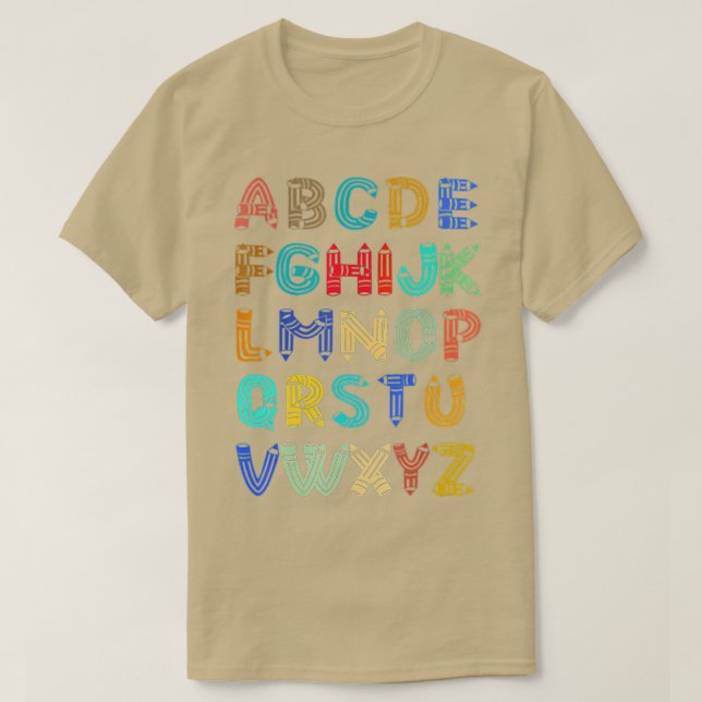 Lusnyj förk Kindergarten Hi Alphabet tillbaka till T Shirt (Design framsida)