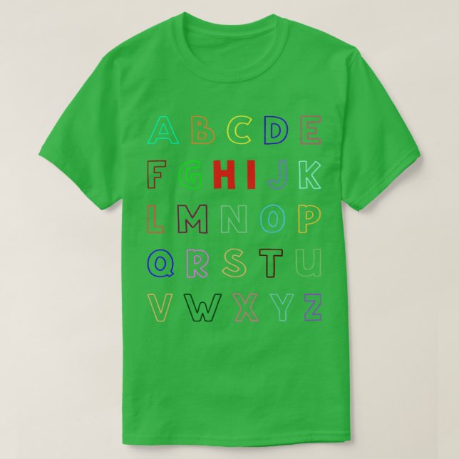 Lusnyj förk Kindergarten Hi Alphabet tillbaka till T Shirt (Design framsida)