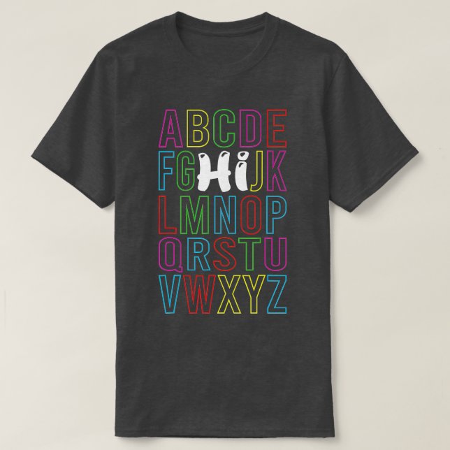 Lusnyj förk Kindergarten Hi Alphabet tillbaka till T Shirt (Design framsida)