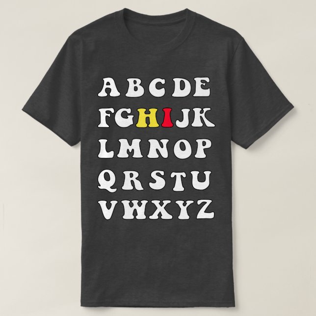 Lusnyj förk Kindergarten Hi Alphabet tillbaka till T Shirt (Design framsida)