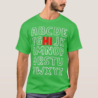 Lusnyj förk Kindergarten Hi Alphabet tillbaka till T Shirt