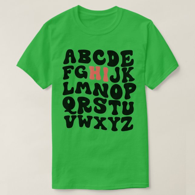 Lusnyj förk Kindergarten Hi Alphabet tillbaka till T Shirt (Design framsida)