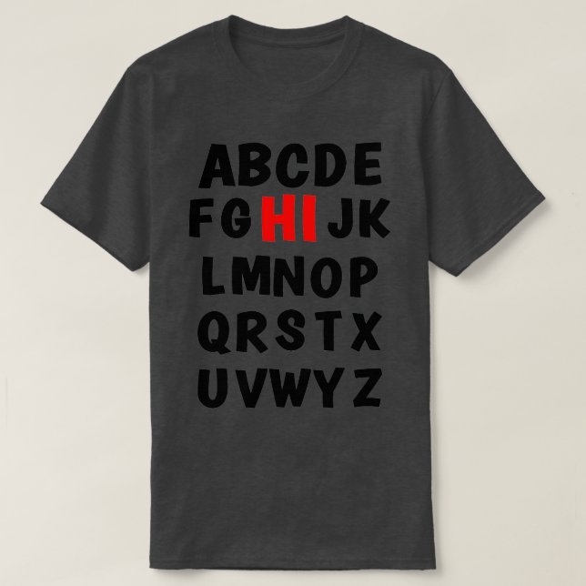 Lusnyj förk Kindergarten Hi Alphabet tillbaka till T Shirt (Design framsida)