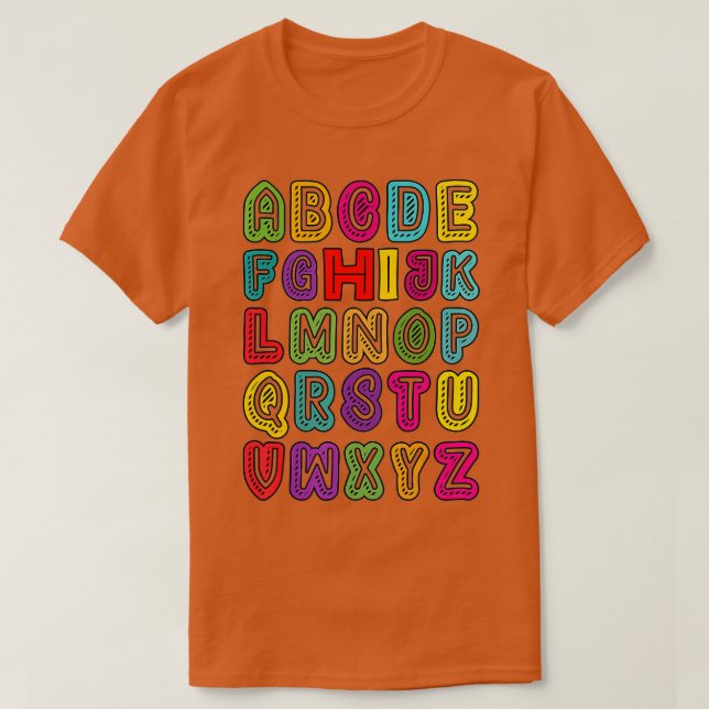 Lusnyj förk Kindergarten Hi Alphabet tillbaka till T Shirt (Design framsida)