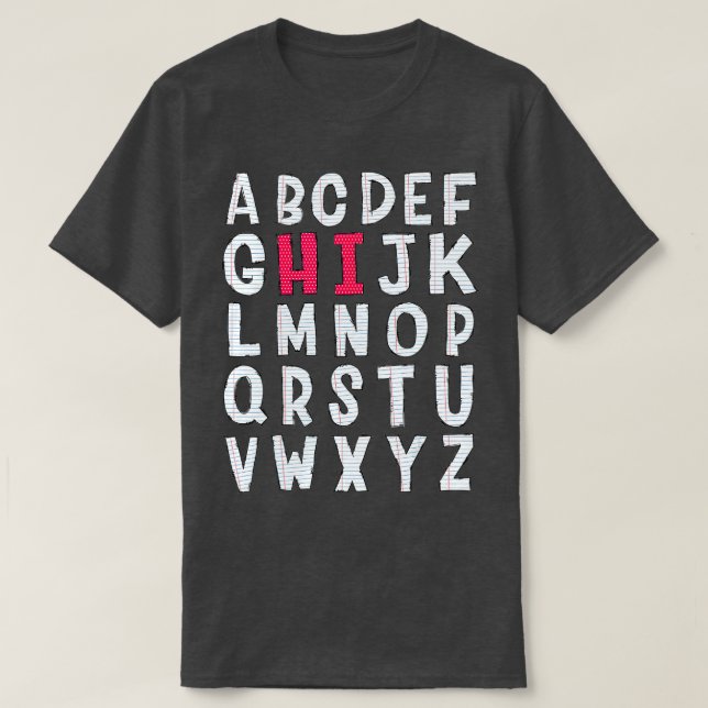 Lusnyj förk Kindergarten Hi Alphabet tillbaka till T Shirt (Design framsida)