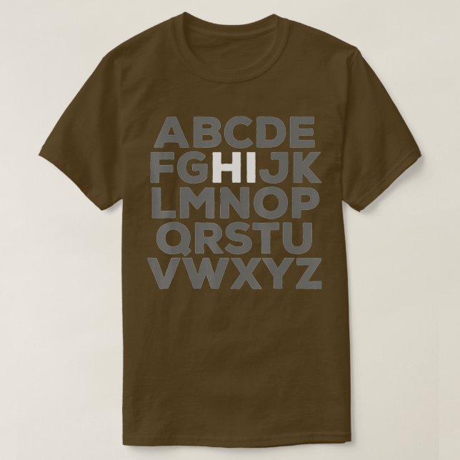 Lusnyj förk Kindergarten Hi Alphabet tillbaka till T Shirt (Design framsida)
