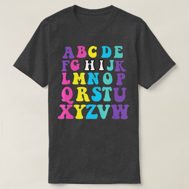 Lusnyj förk Kindergarten Hi Alphabet tillbaka till T Shirt (Design framsida)