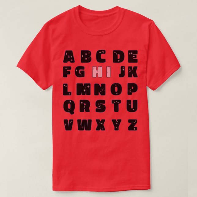 Lusnyj förk Kindergarten Hi Alphabet tillbaka till T Shirt (Design framsida)