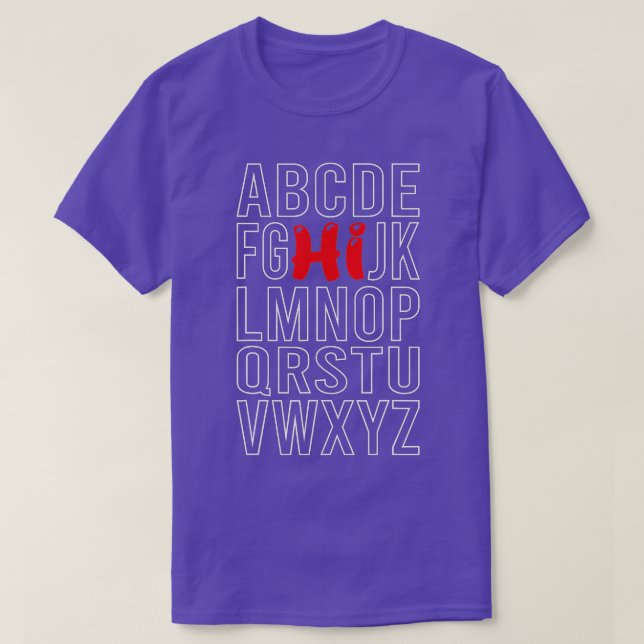 Lusnyj förk Kindergarten Hi Alphabet tillbaka till T Shirt (Design framsida)