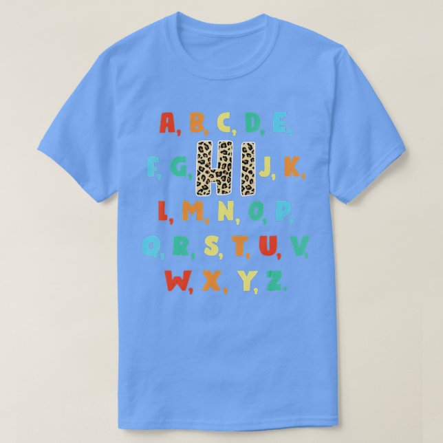 Lusnyj förk Kindergarten Hi Alphabet tillbaka till T Shirt (Design framsida)